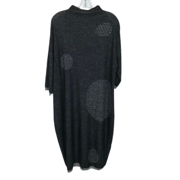 NWT XZY by Xiaoyan Lin Dark Gray 100% Pure Wool Abstract Modern Midi Dress NEW - Picture 5 of 6